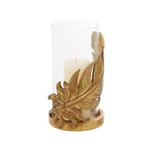 10" Gold Leaf Glass Traditional Candlestick Holder